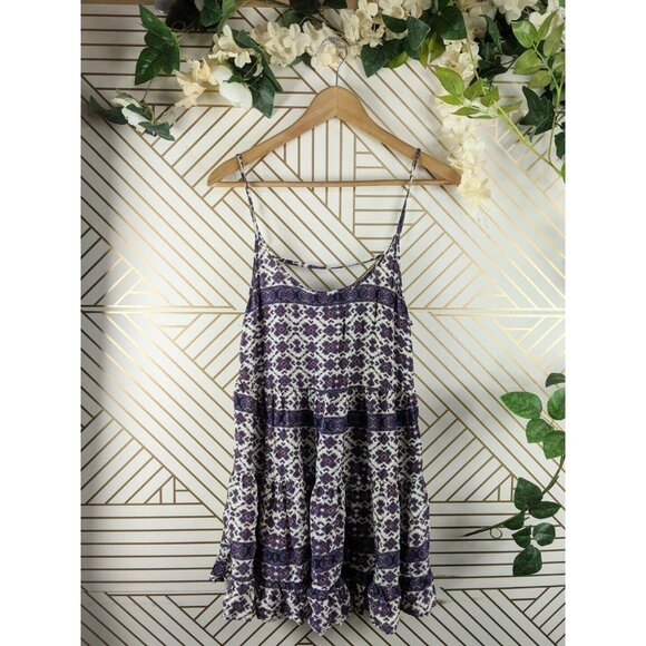 Brandy Melville Women's Jada Dress Floral Mini Flowy Purple MulticolorSize S/M - Picture 1 of 7
